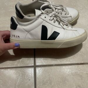 Veja Cream and Black Sneakers